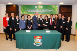  (Left to right)  1.Dr Janice Johnston, Associate Professor, Deputy Director (Education), School of Public Health, The University of Hong Kong 2.Professor Tai-hing Lam, Chair Professor in Community Medicine and Sir Robert Kotewall Professor in Public Health, School of Public Health 3.Dr Constance Chan, Director of Health 4.Professor Sophia Chan, Under Secretary for Food and Health 5.Professor Rosanna Peeling, Professor & Chair of Diagnostics Research, London School of Hygiene & Tropical Medicine 6.Professor Peter Piot, Director, London School of Hygiene & Tropical Medicine 7.Dr Leong Chi-hung, Chairman of the Council, The University of Hong Kong 8.Professor Suet-yi Leung, Acting Dean, Li Ka Shing Faculty of Medicine, The University of Hong Kong 9.Professor Malik Peiris, Acting Director of School of Public Health, Tam Wah-Ching Professor in Medical Science, The University of Hong Kong 10.Dr Heidi Larson, Senior Lecturer, London School of Hygiene & Tropical Medicine 11.Professor Richard Fielding, Professor in School of Public Health and Director of Public Health Research Centre, The University of Hong Kong 12.Dr Liu Zhong-qi, Vice Director, Bureau of Health of Guangzhou Municipality 13.Dr Mak Sin-ping, President of Hong Kong College of Community Medicine